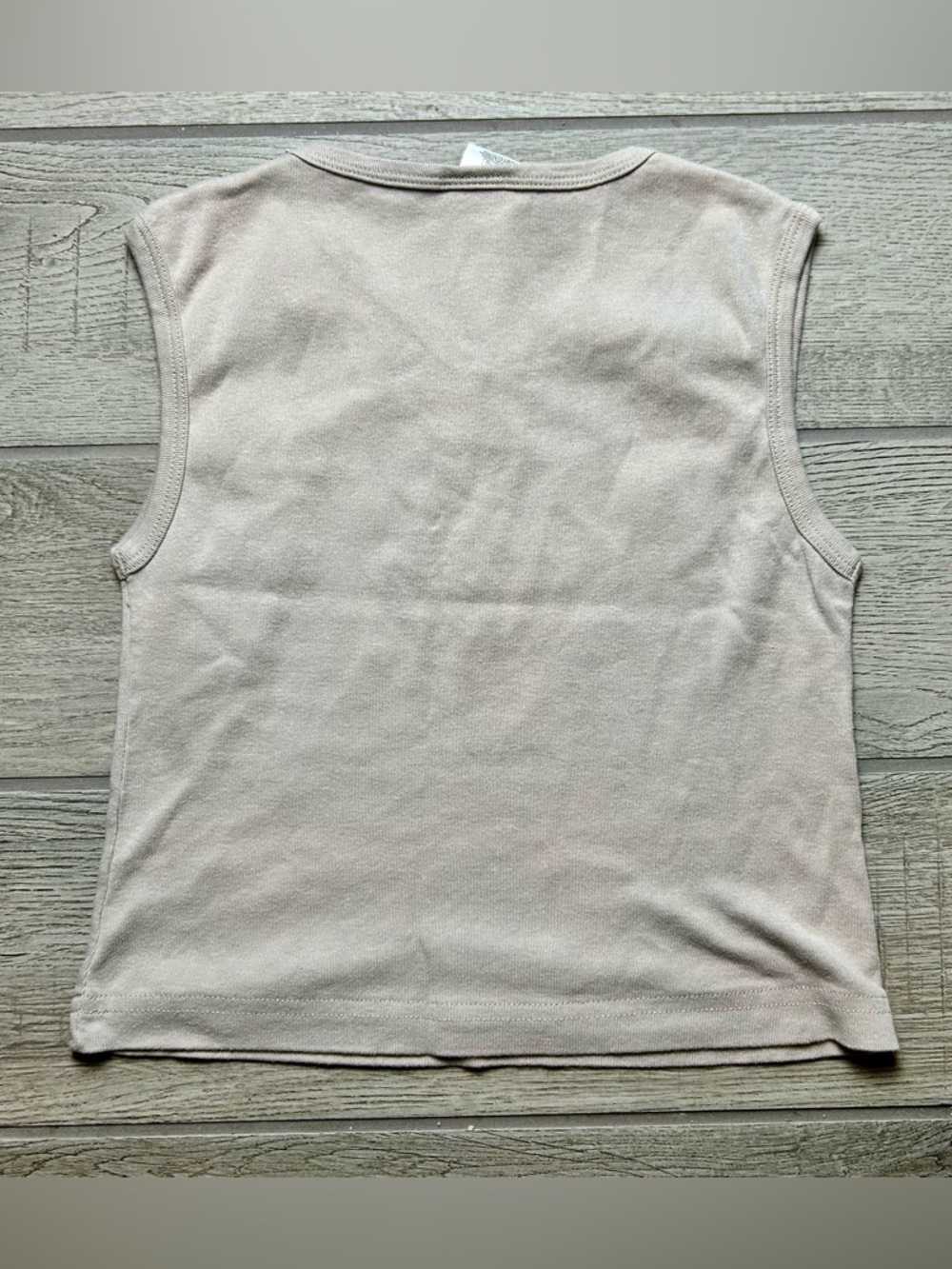 Get Lucky Light Beige V-Neck Tank with Red Rhinestone SWEET - Picture 4 of 4